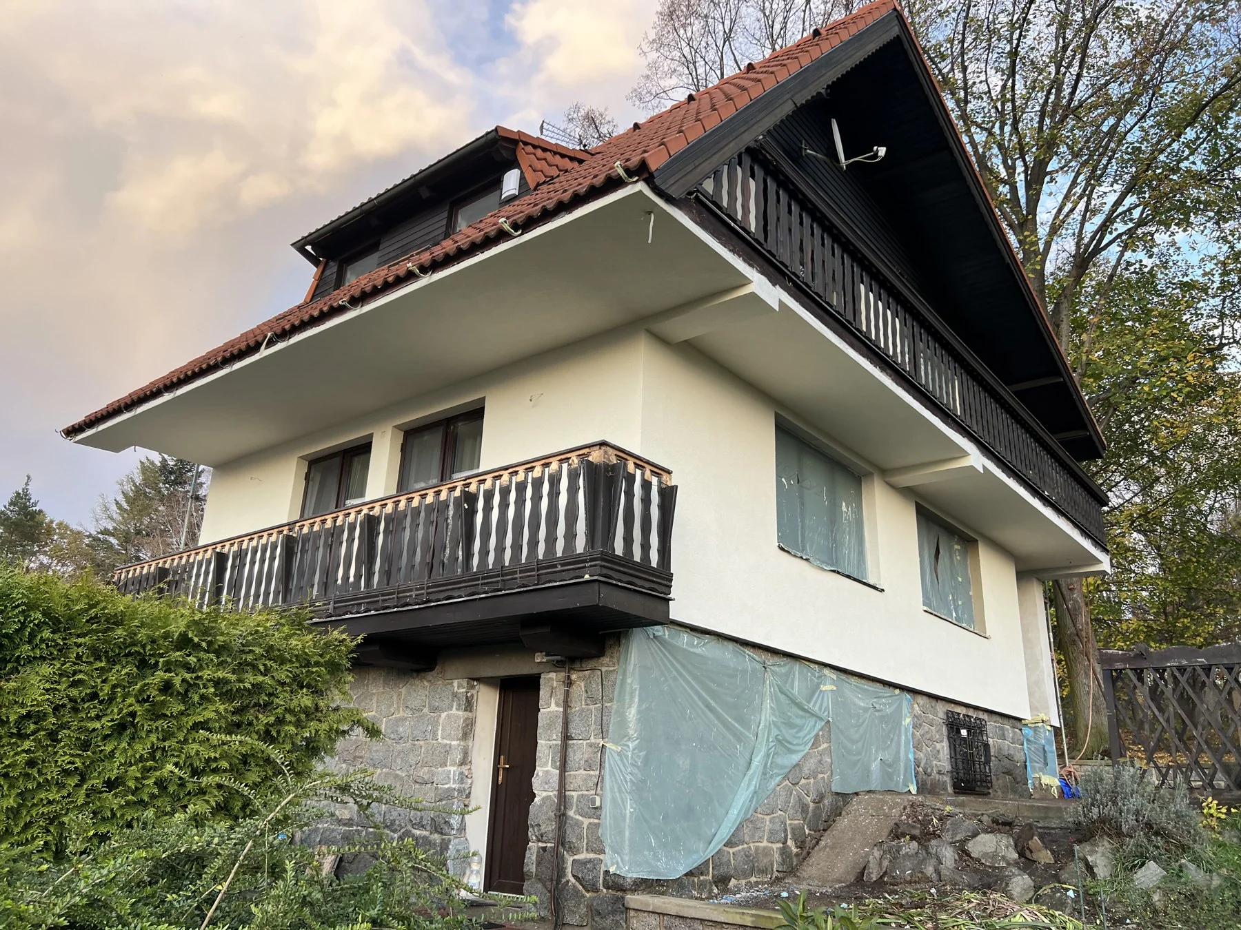 Family house while the facade is being finished